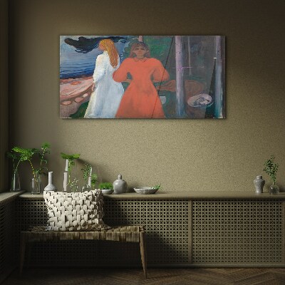 Tableau imprimé sur verre Vent froid sur la mer