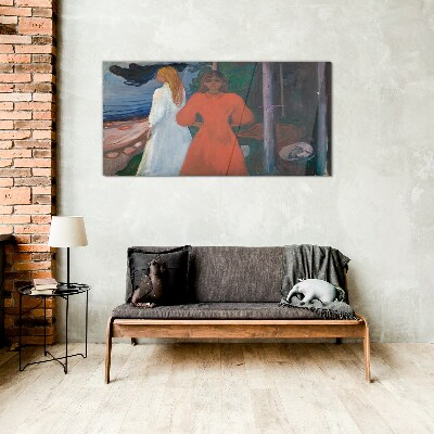 Tableau imprimé sur verre Vent froid sur la mer