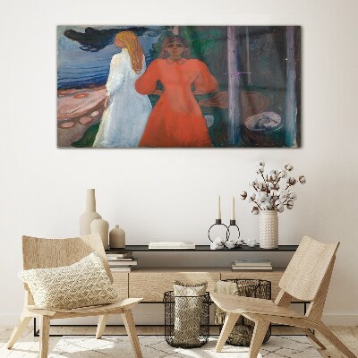 Tableau imprimé sur verre Vent froid sur la mer