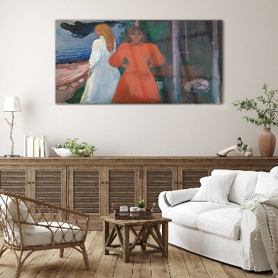 Tableau imprimé sur verre Vent froid sur la mer