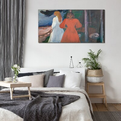 Tableau imprimé sur verre Vent froid sur la mer