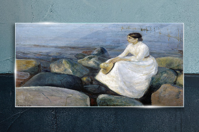 Tableau photo sur verre Réflexions sur le bord de mer