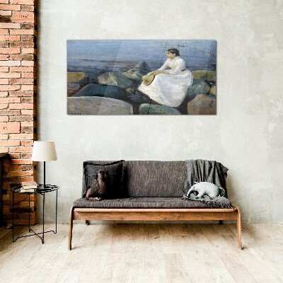 Tableau photo sur verre Réflexions sur le bord de mer