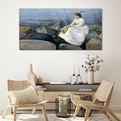 Tableau photo sur verre Réflexions sur le bord de mer