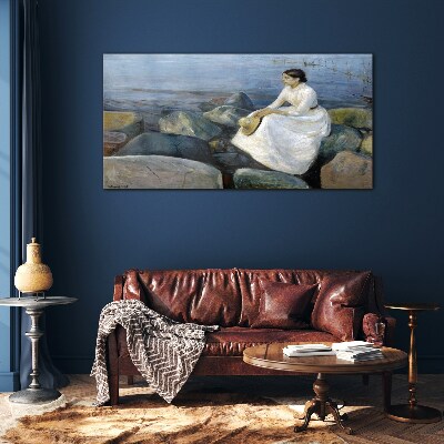 Tableau photo sur verre Réflexions sur le bord de mer