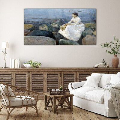 Tableau photo sur verre Réflexions sur le bord de mer