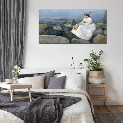 Tableau photo sur verre Réflexions sur le bord de mer