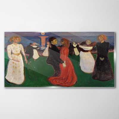 Tableau en verre Figures dansantes sur fond vert