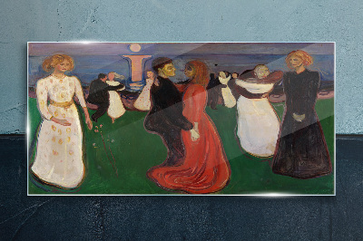 Tableau en verre Figures dansantes sur fond vert