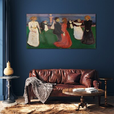 Tableau en verre Figures dansantes sur fond vert
