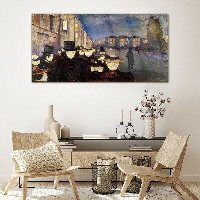 Tableau verre imprimé Promenade nocturne en ville