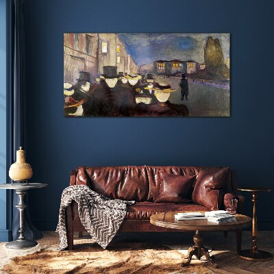 Tableau verre imprimé Promenade nocturne en ville