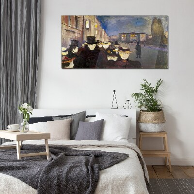 Tableau verre imprimé Promenade nocturne en ville