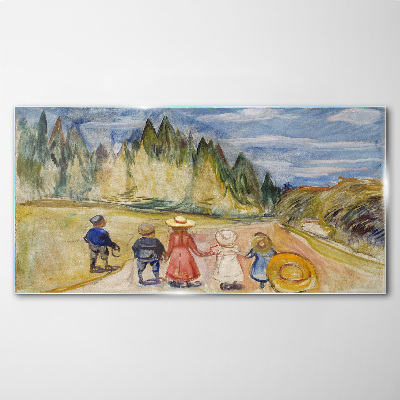 Tableau photo sur verre Une promenade parmi les arbres