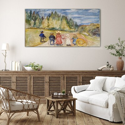 Tableau photo sur verre Une promenade parmi les arbres