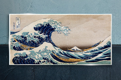 Tableau sur verre La Grande Vague au large de Kanagawa