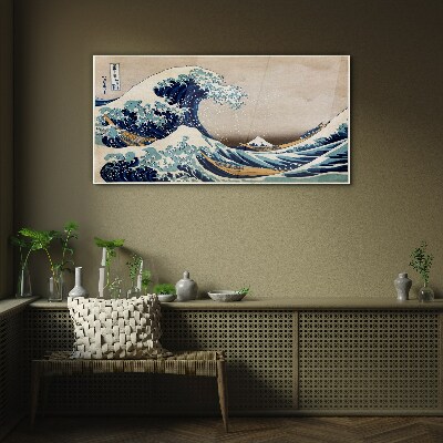 Tableau sur verre La Grande Vague au large de Kanagawa