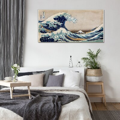 Tableau sur verre La Grande Vague au large de Kanagawa