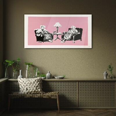 Tableau photo sur verre Grand-mères en rose