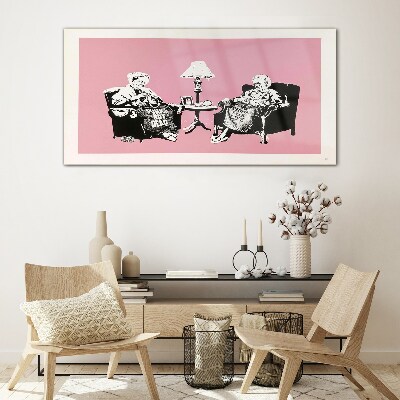 Tableau photo sur verre Grand-mères en rose