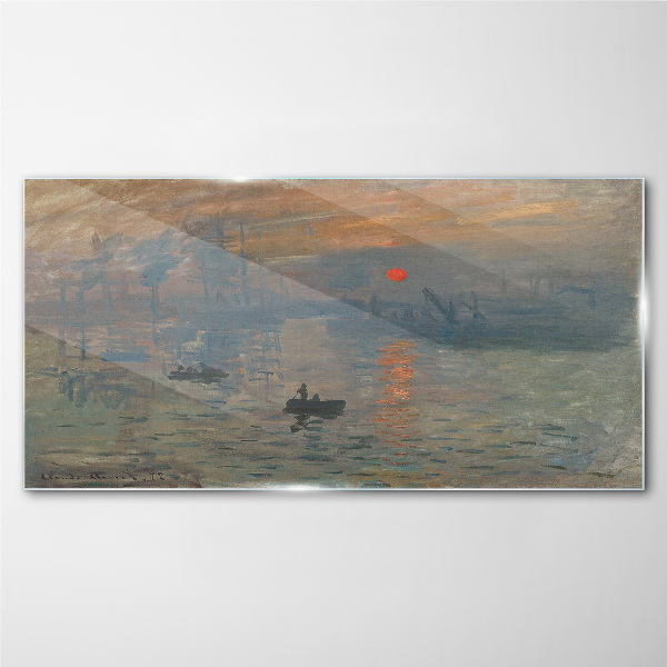 Tableau photo sur verre Coucher de soleil sur le port