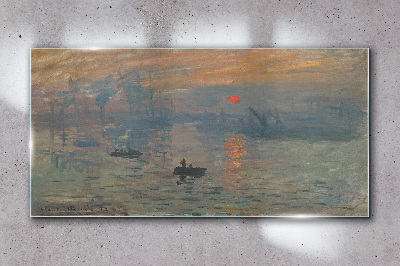 Tableau photo sur verre Coucher de soleil sur le port