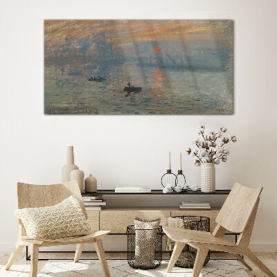 Tableau photo sur verre Coucher de soleil sur le port