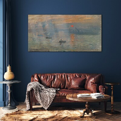 Tableau photo sur verre Coucher de soleil sur le port