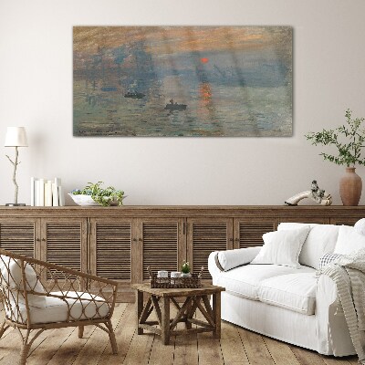 Tableau photo sur verre Coucher de soleil sur le port