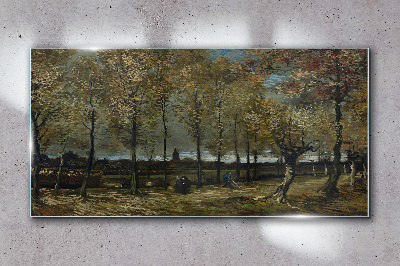 Tableau en verre Une promenade d'automne dans le parc
