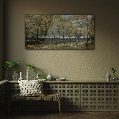 Tableau en verre Une promenade d'automne dans le parc