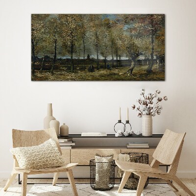 Tableau en verre Une promenade d'automne dans le parc