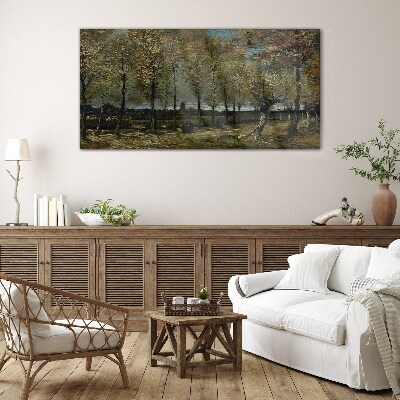 Tableau en verre Une promenade d'automne dans le parc