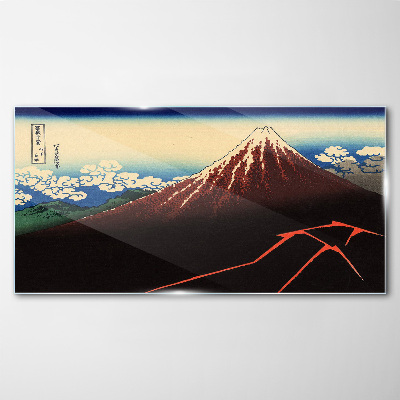 Tableau sur verre Le mont Fuji par temps printanier