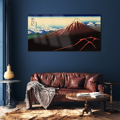 Tableau sur verre Le mont Fuji par temps printanier