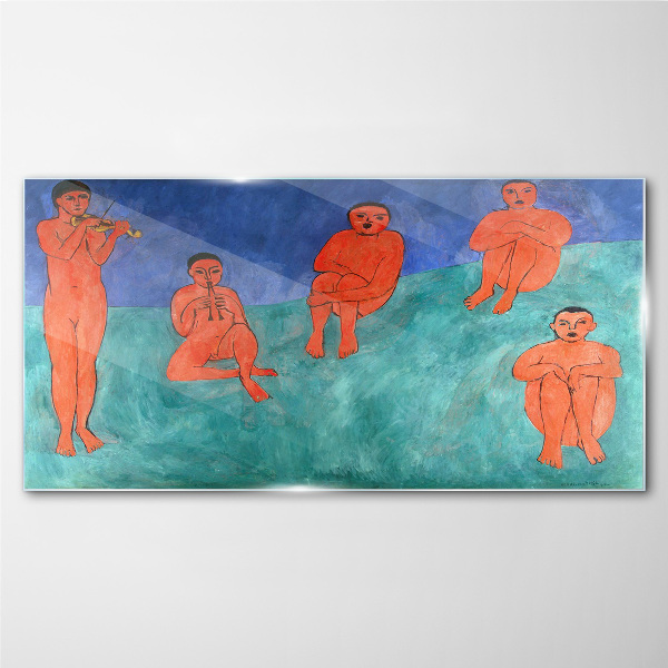 Tableau en verre Une rencontre musicale en couleurs