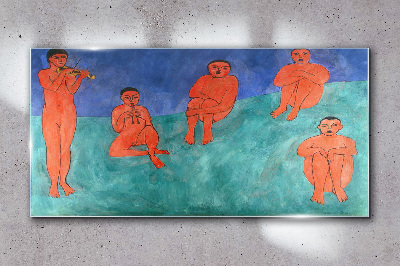 Tableau en verre Une rencontre musicale en couleurs