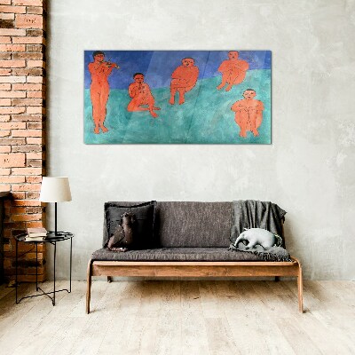 Tableau en verre Une rencontre musicale en couleurs