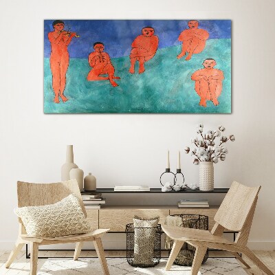 Tableau en verre Une rencontre musicale en couleurs