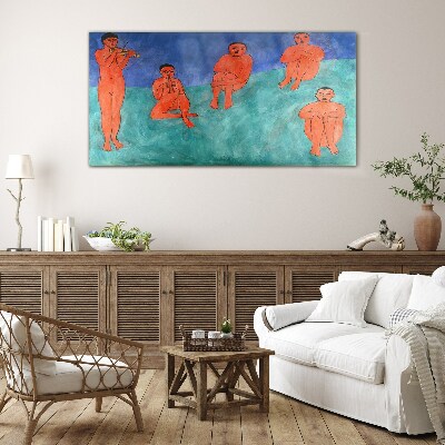 Tableau en verre Une rencontre musicale en couleurs