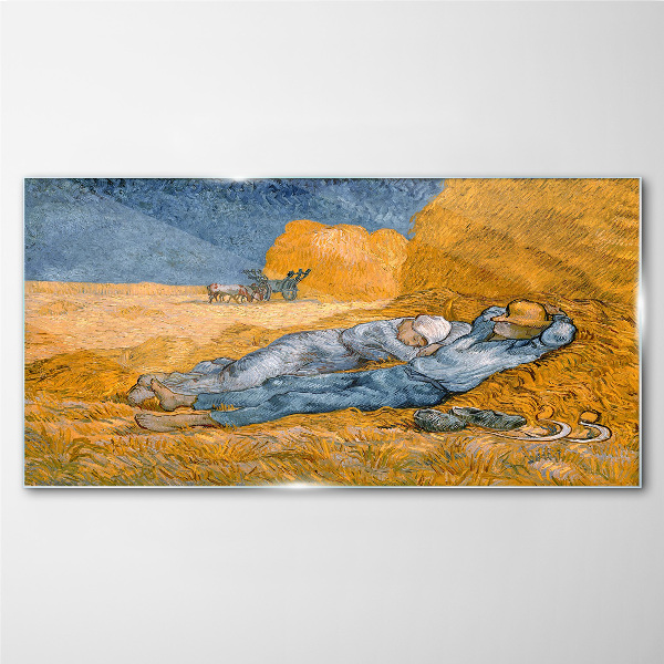 Tableau sur verre Repose parmi les champs dorés