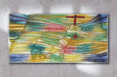 Tableau photo sur verre Un animal dans un paysage coloré