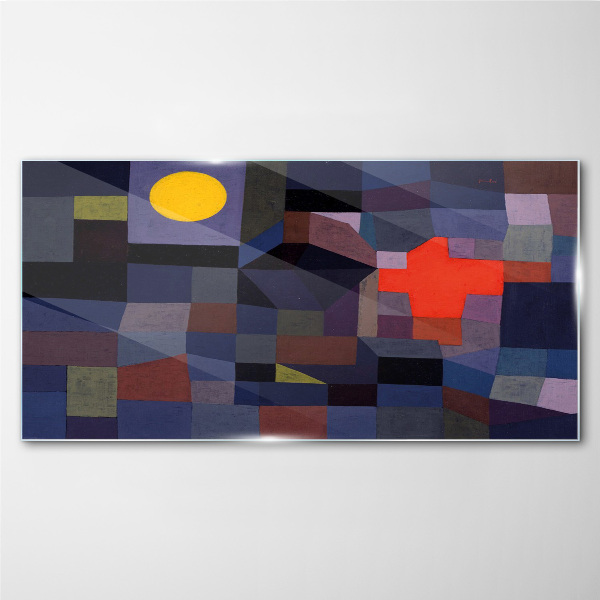 Tableau verre imprimé Composition abstraite avec le soleil
