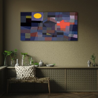 Tableau verre imprimé Composition abstraite avec le soleil