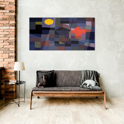 Tableau verre imprimé Composition abstraite avec le soleil