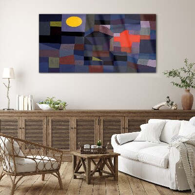 Tableau verre imprimé Composition abstraite avec le soleil