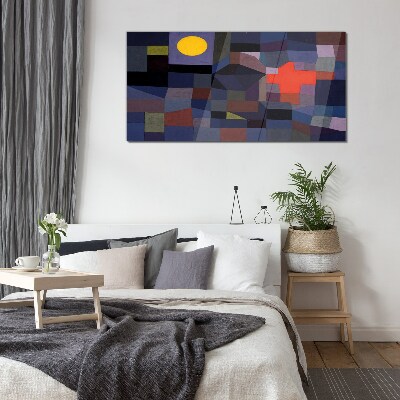 Tableau verre imprimé Composition abstraite avec le soleil