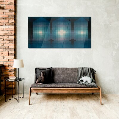 Tableau en verre Lumière tridimensionnelle dans un ton bleu