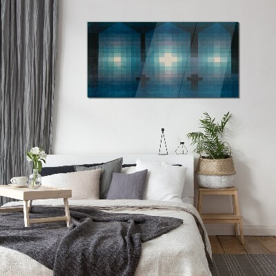 Tableau en verre Lumière tridimensionnelle dans un ton bleu