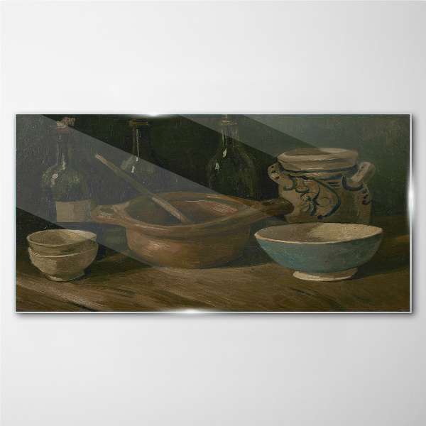 Tableau verre imprimé Nature morte aux vases